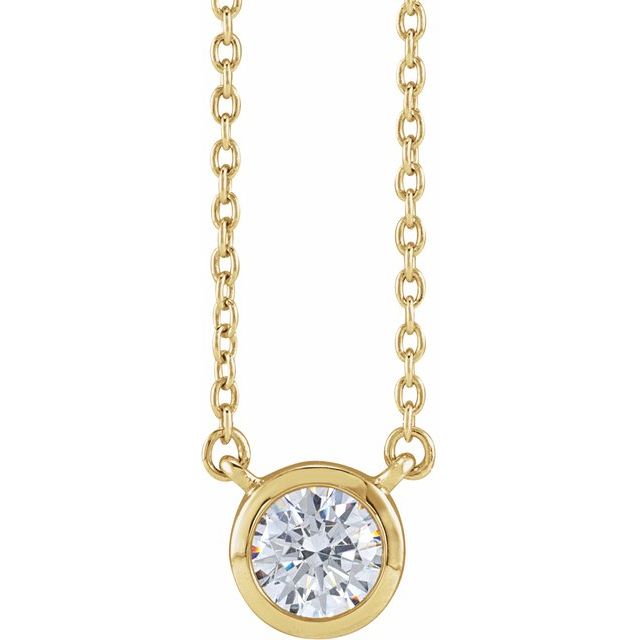 14K Lab Grown Diamond Bezel-Set Necklace