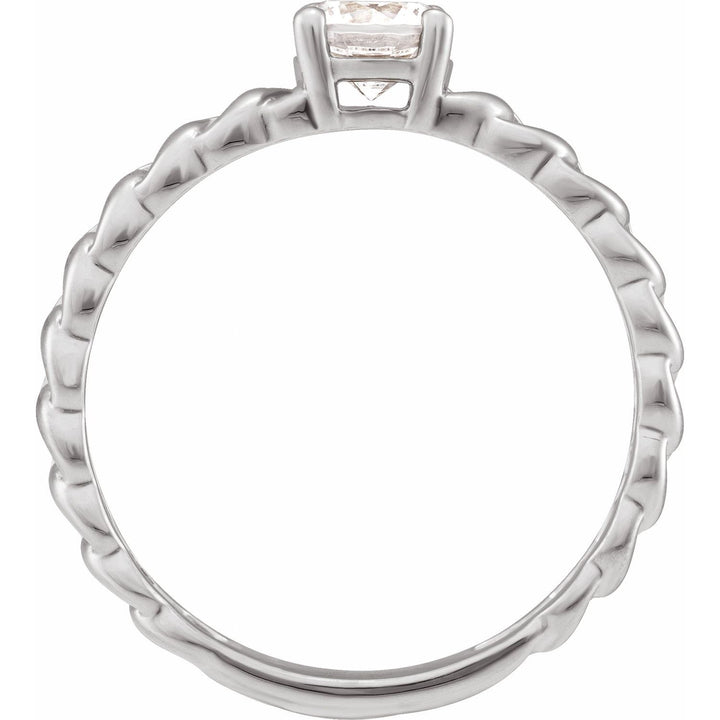 14K 1/2 CT Lab Grown Diamond Solitaire Chain Ring