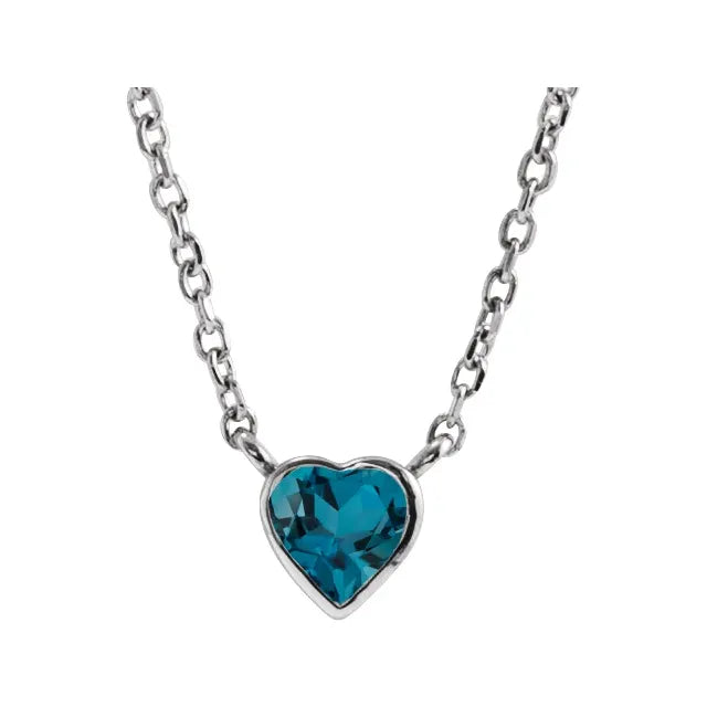 14K Bezel Heart Necklace