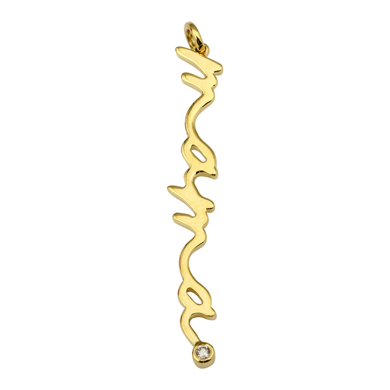 14K Mama Script Charm