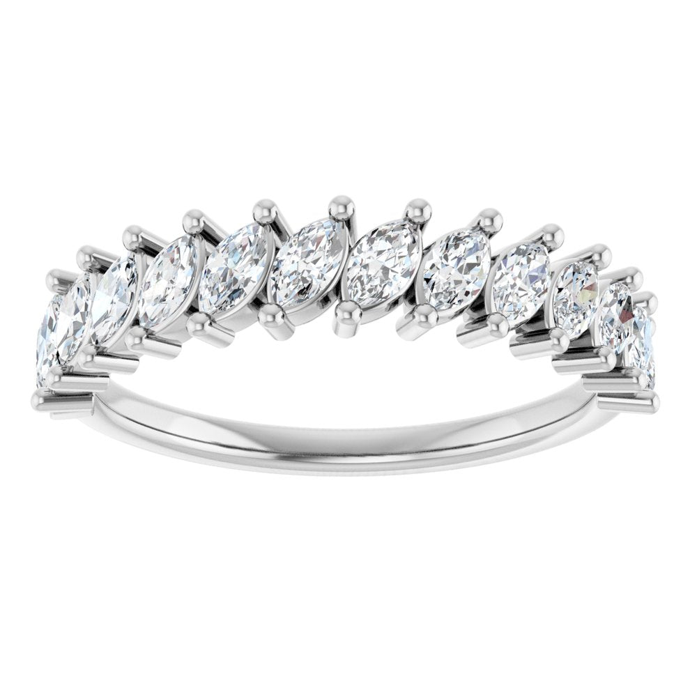 14K Slanted Marquise Diamond Anniversary Band