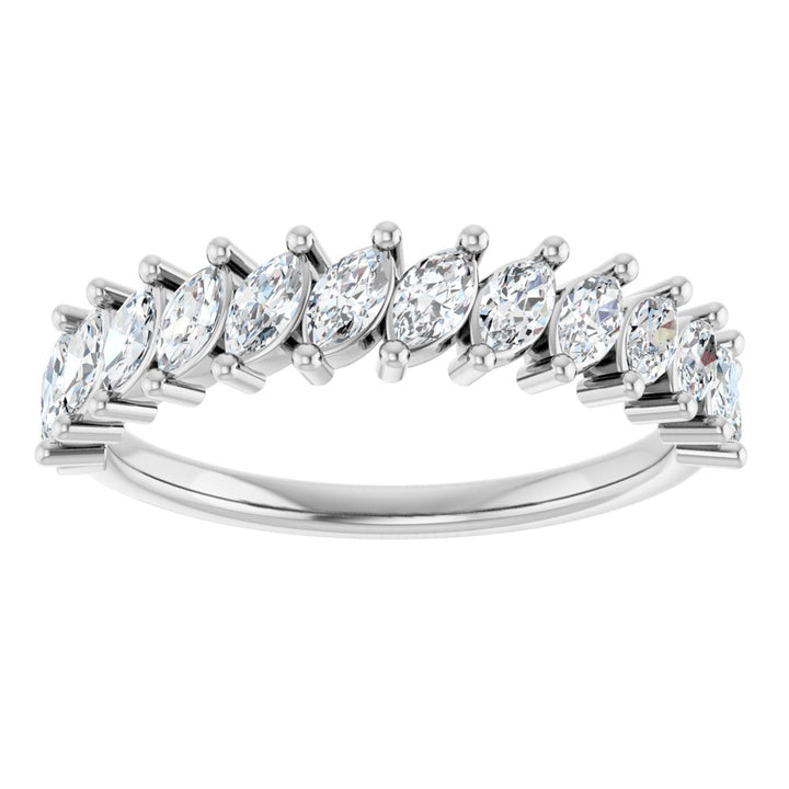 14K Slanted Marquise Diamond Anniversary Band