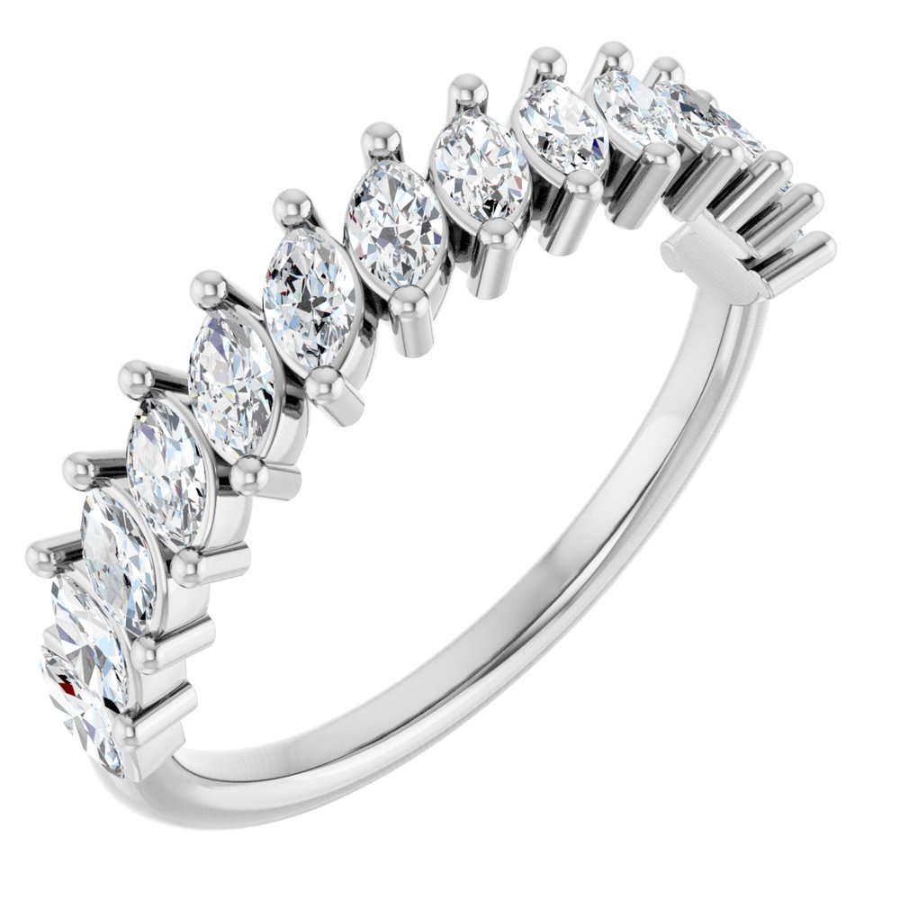 14K Slanted Marquise Diamond Anniversary Band