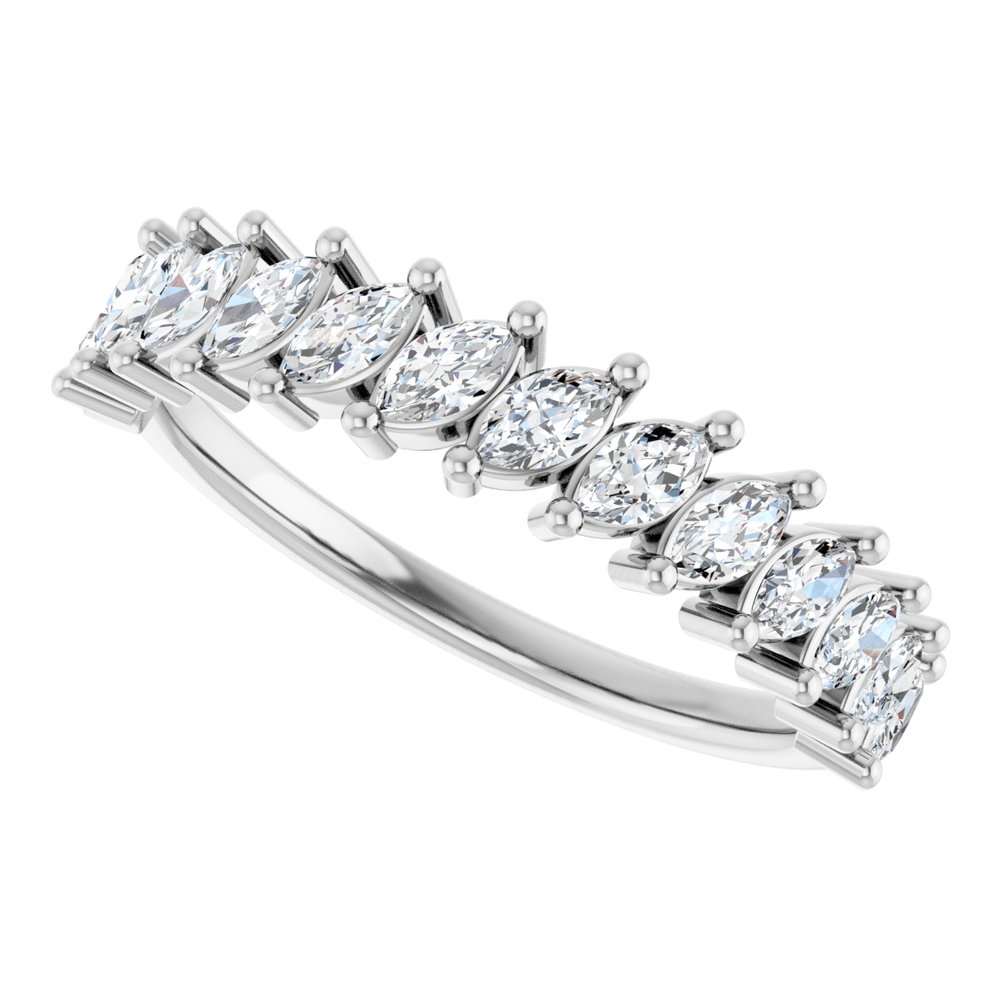 14K Slanted Marquise Diamond Anniversary Band
