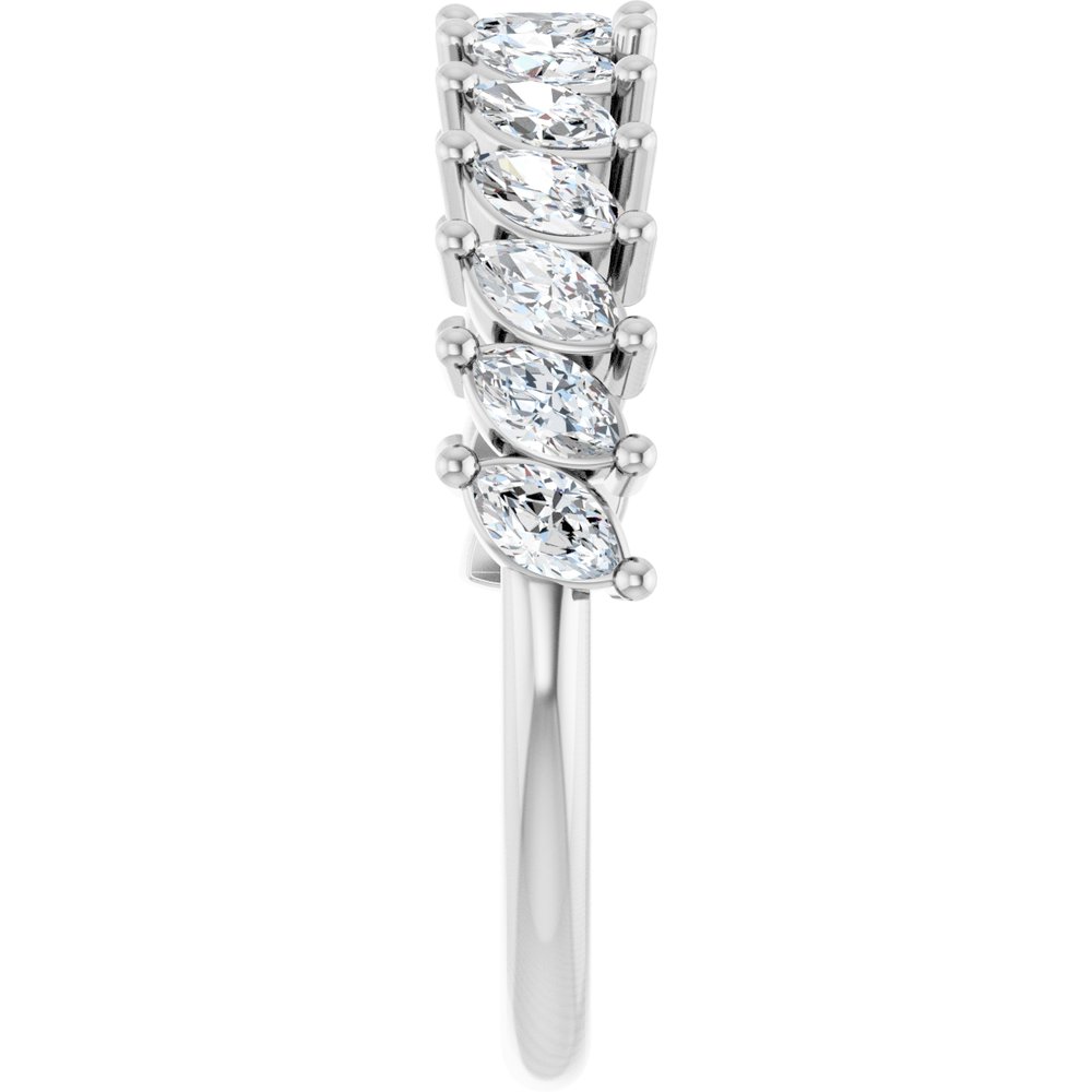 14K Slanted Marquise Diamond Anniversary Band