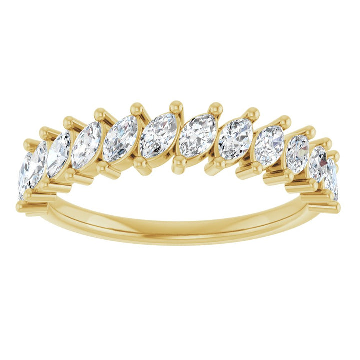 14K Slanted Marquise Diamond Anniversary Band