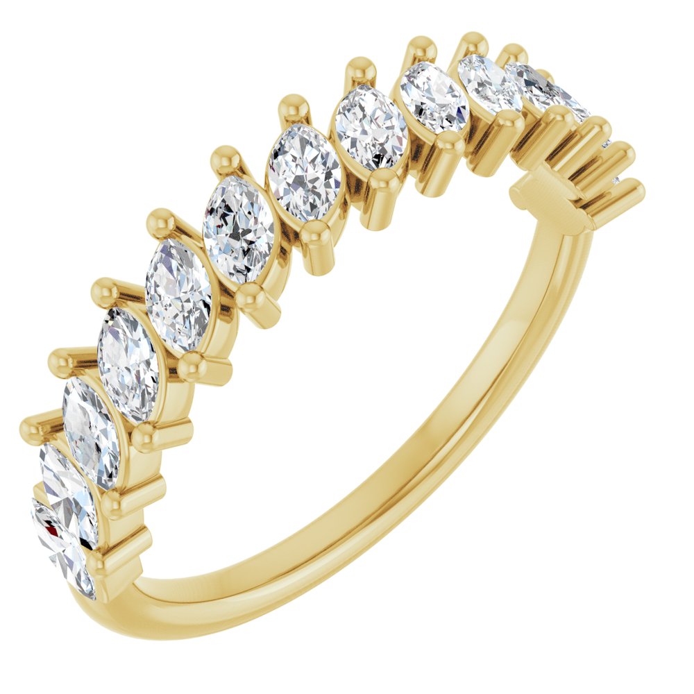 14K Slanted Marquise Diamond Anniversary Band