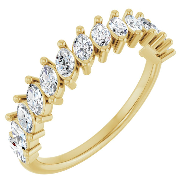 14K Slanted Marquise Diamond Anniversary Band