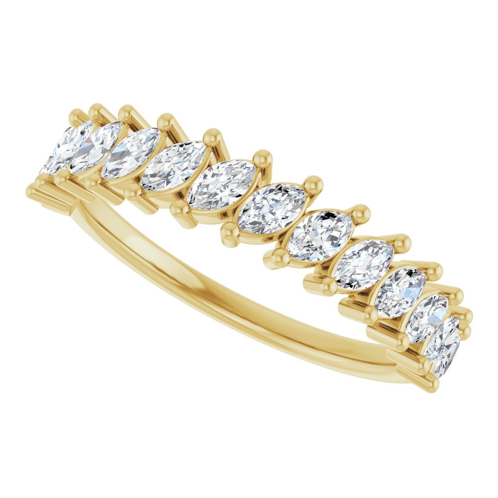 14K Slanted Marquise Diamond Anniversary Band