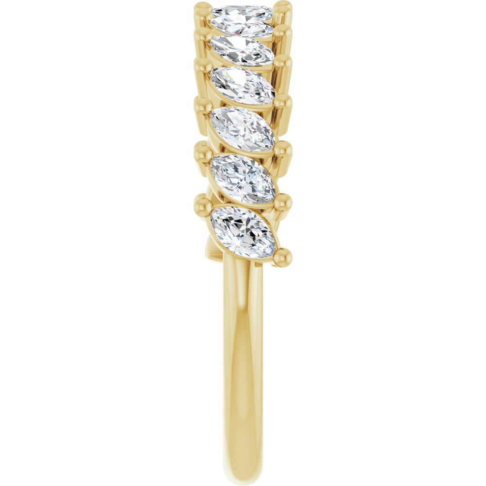 14K Slanted Marquise Diamond Anniversary Band
