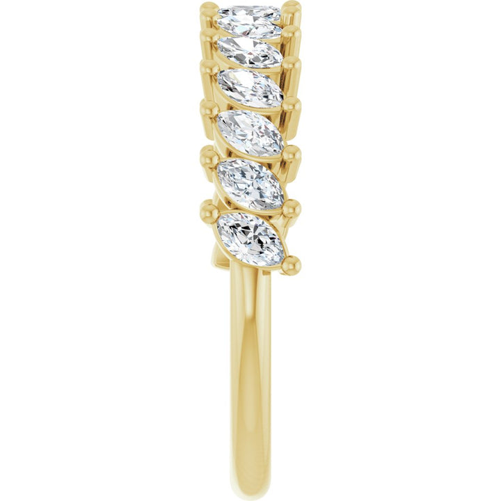 14K Slanted Marquise Diamond Anniversary Band