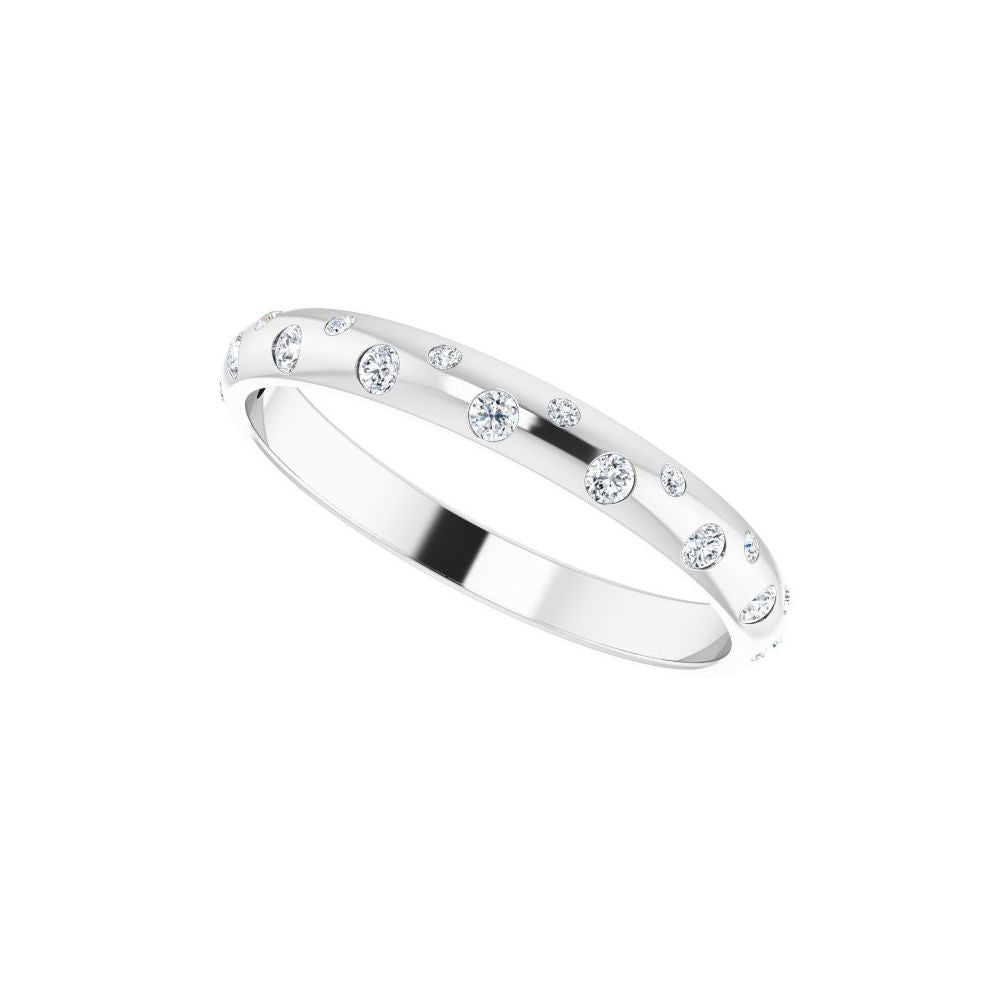 14K Diamond Inlay Stackable Ring