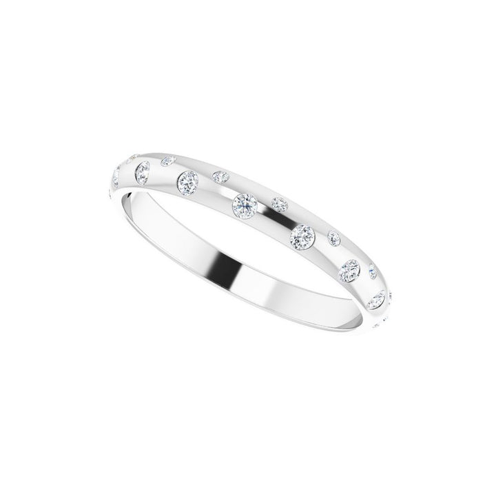 14K Diamond Inlay Stackable Ring