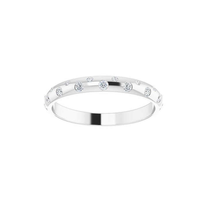 14K Diamond Inlay Stackable Ring