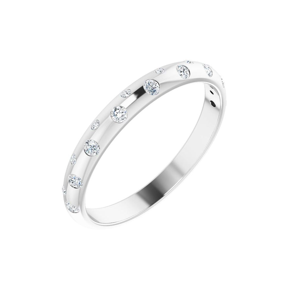 14K Diamond Inlay Stackable Ring