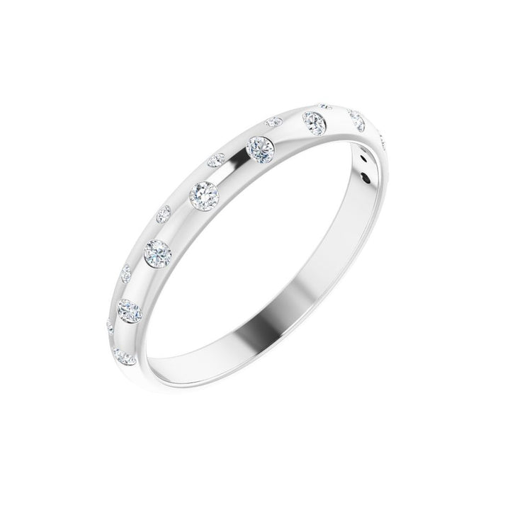 14K Diamond Inlay Stackable Ring