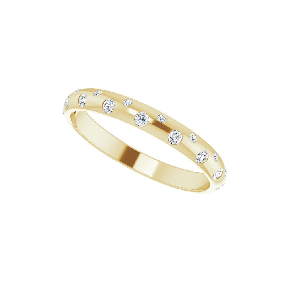 14K Diamond Inlay Stackable Ring