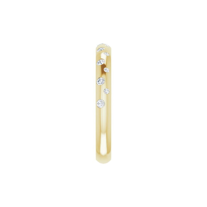 14K Diamond Inlay Stackable Ring