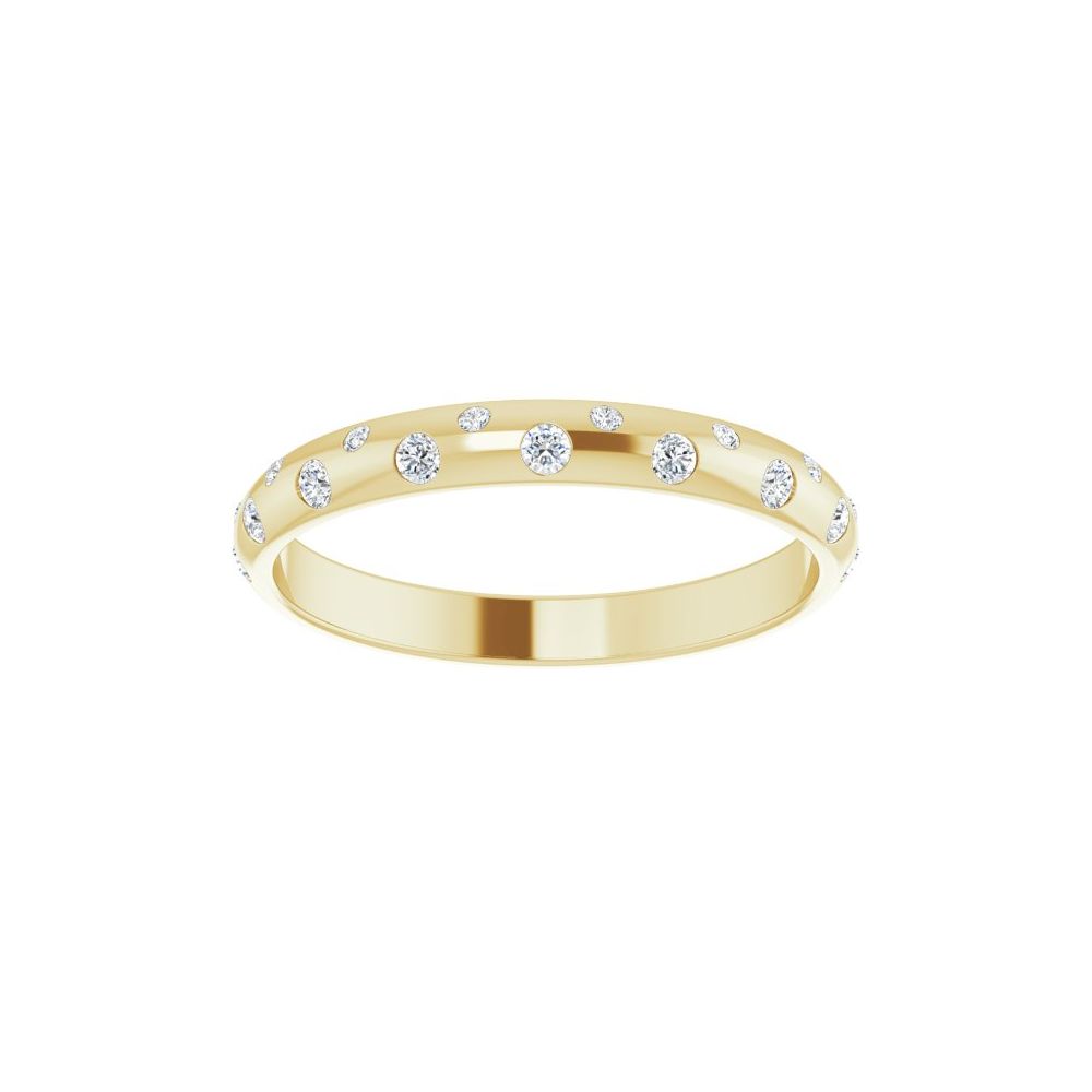 14K Diamond Inlay Stackable Ring