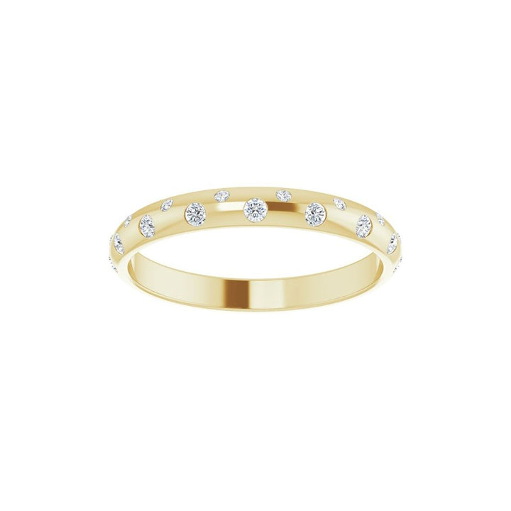 14K Diamond Inlay Stackable Ring