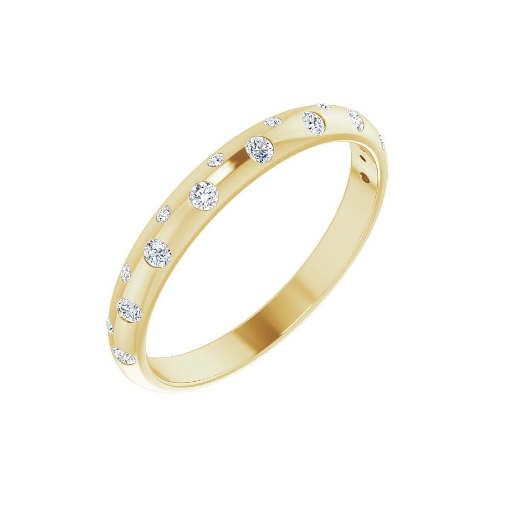 14K Diamond Inlay Stackable Ring