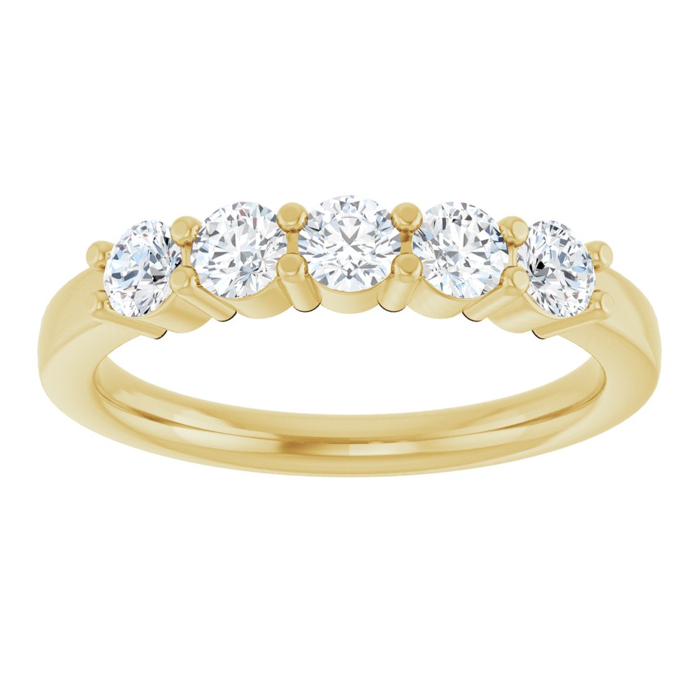 14K Five Stone Diamond Anniversary Band
