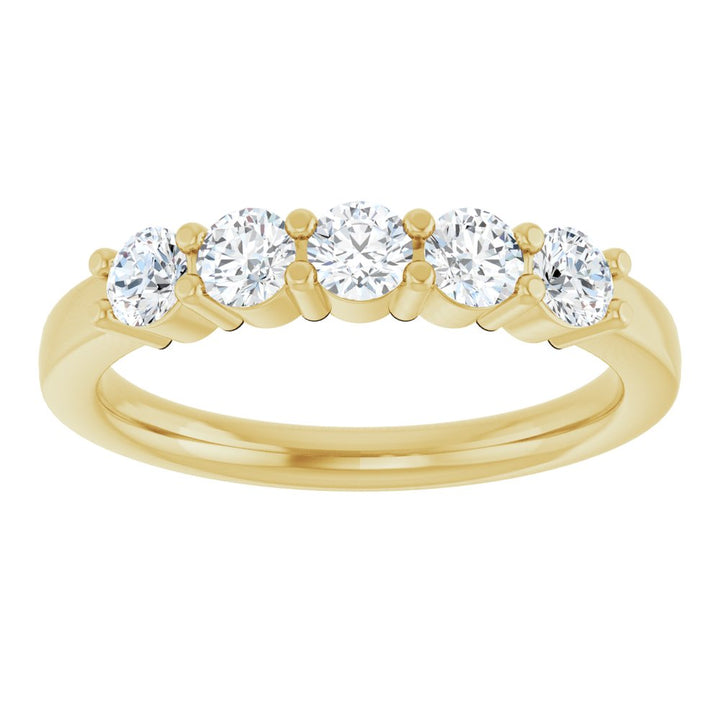 14K Five Stone Diamond Anniversary Band