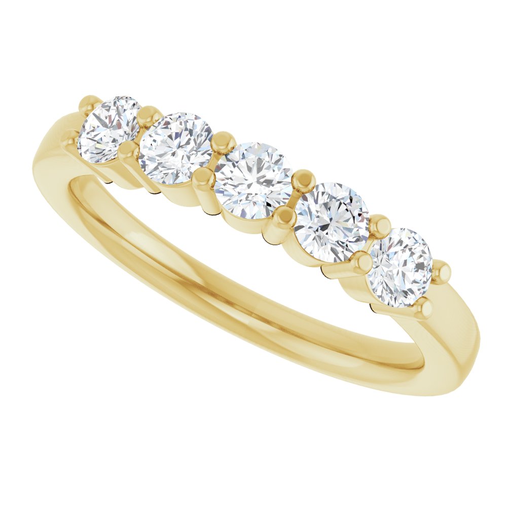 14K Five Stone Diamond Anniversary Band