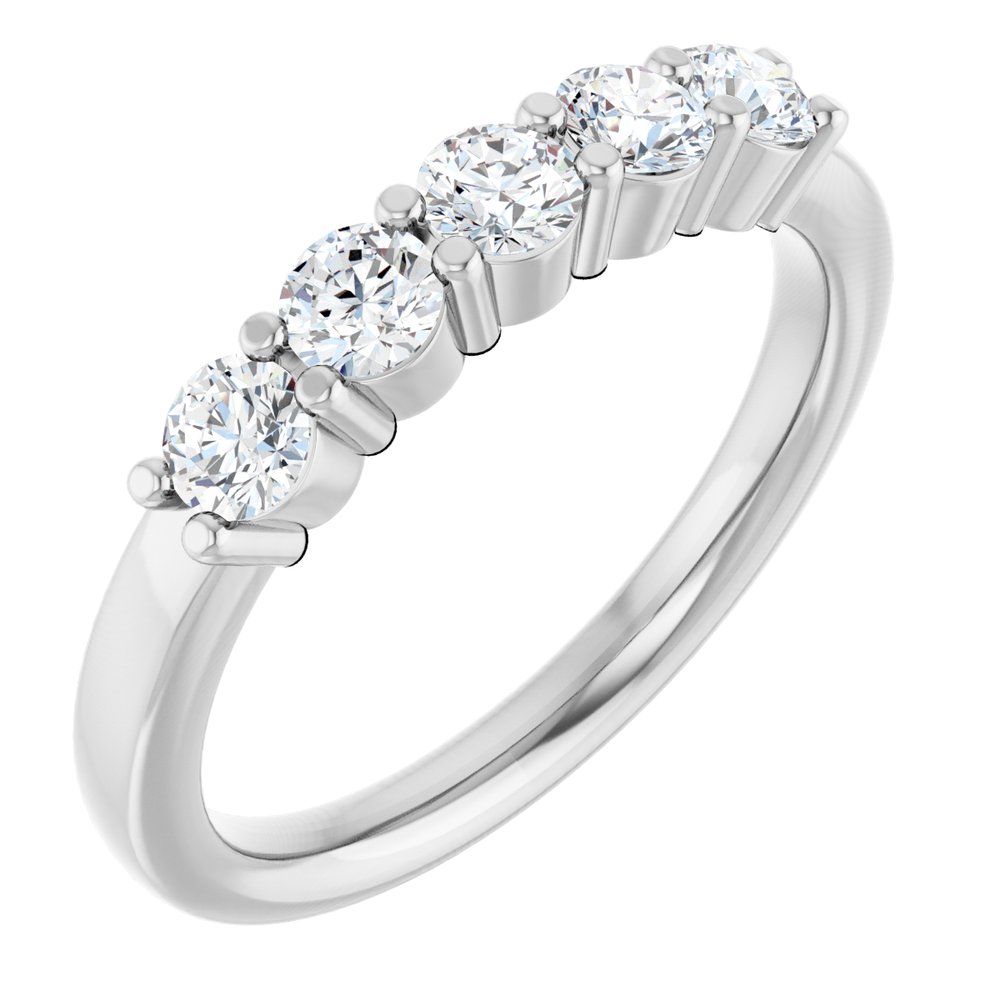 14K Five Stone Diamond Anniversary Band