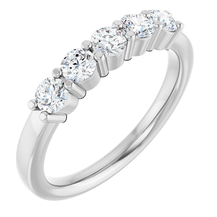 14K Five Stone Diamond Anniversary Band