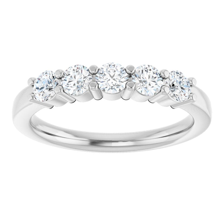 14K Five Stone Diamond Anniversary Band