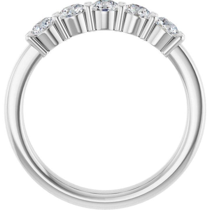 14K Five Stone Diamond Anniversary Band