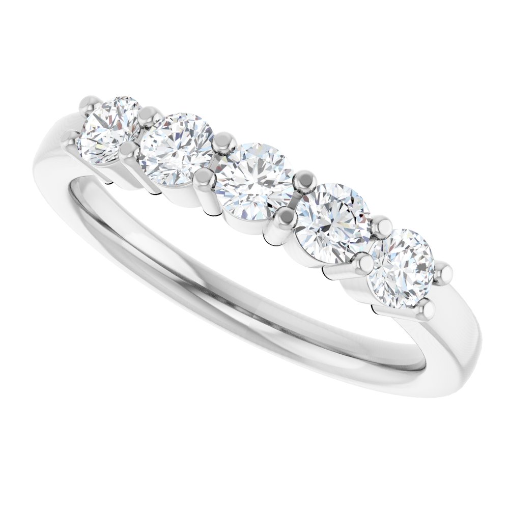 14K Five Stone Diamond Anniversary Band