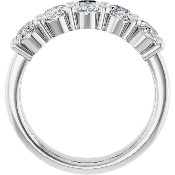 14K Five Oval Diamond Anniversary Band