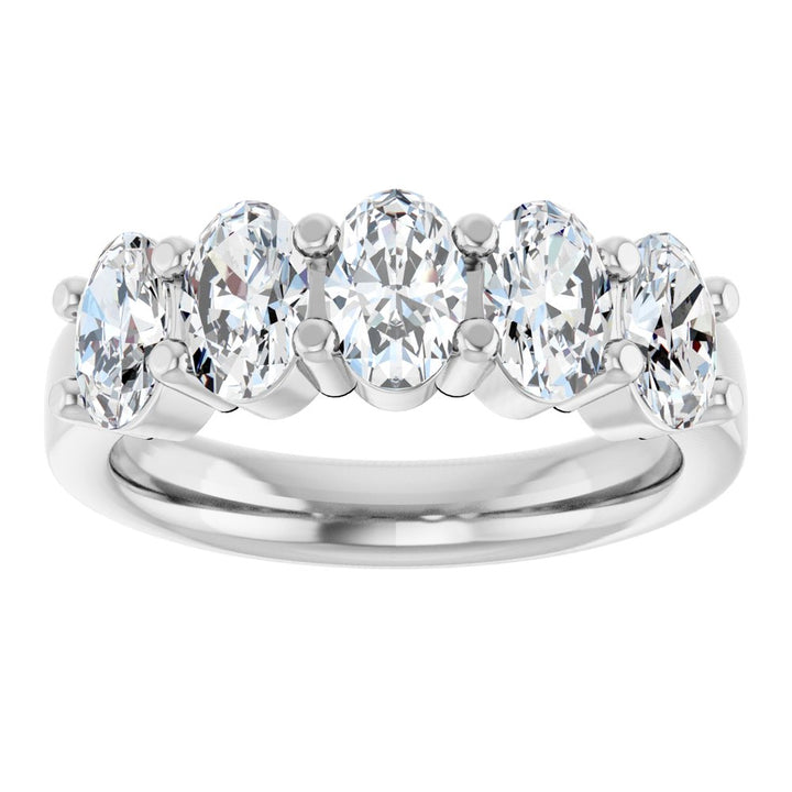 14K Five Oval Diamond Anniversary Band