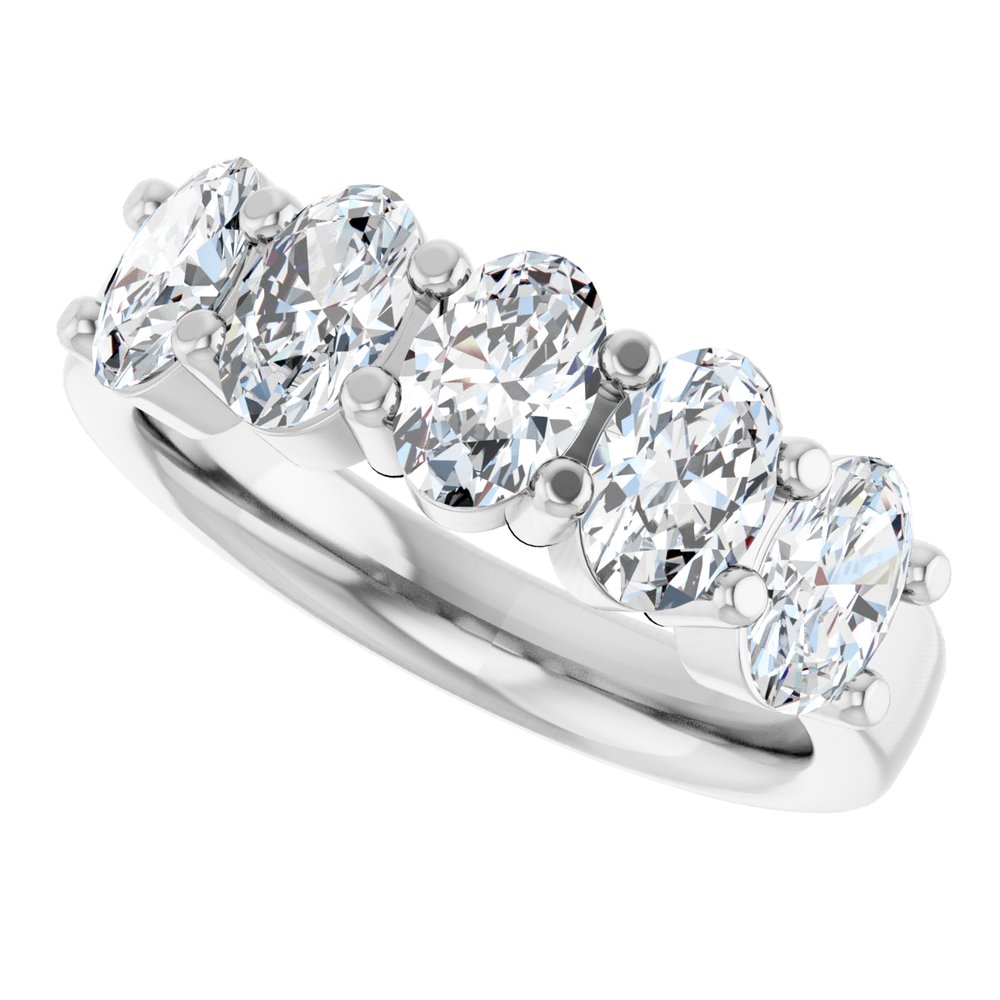 14K Five Oval Diamond Anniversary Band