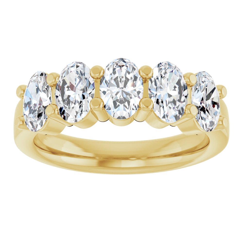 14K Five Oval Diamond Anniversary Band