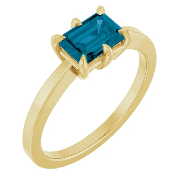 14K 6-Prong Solitaire Gemstone Ring