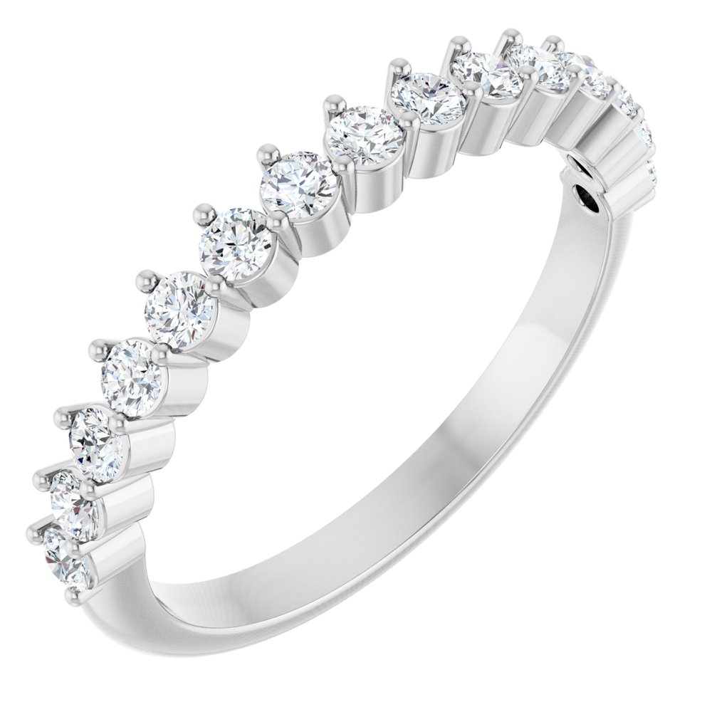 14K 3/8 CTW Diamond 3-Prong Anniversary Band