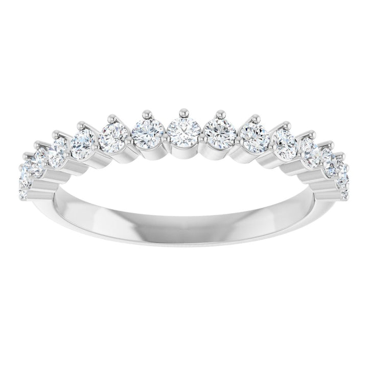 14K 3/8 CTW Diamond 3-Prong Anniversary Band