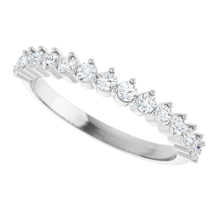 14K 3/8 CTW Diamond 3-Prong Anniversary Band