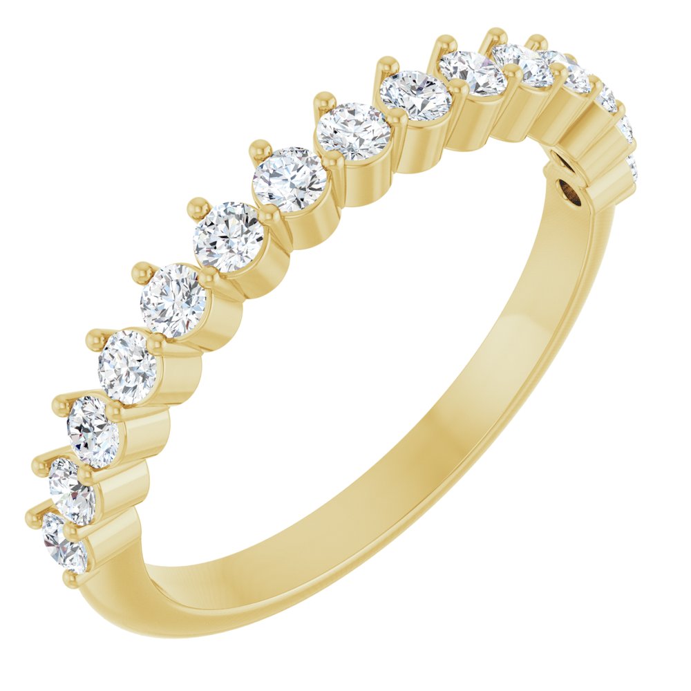 14K 3/8 CTW Diamond 3-Prong Anniversary Band