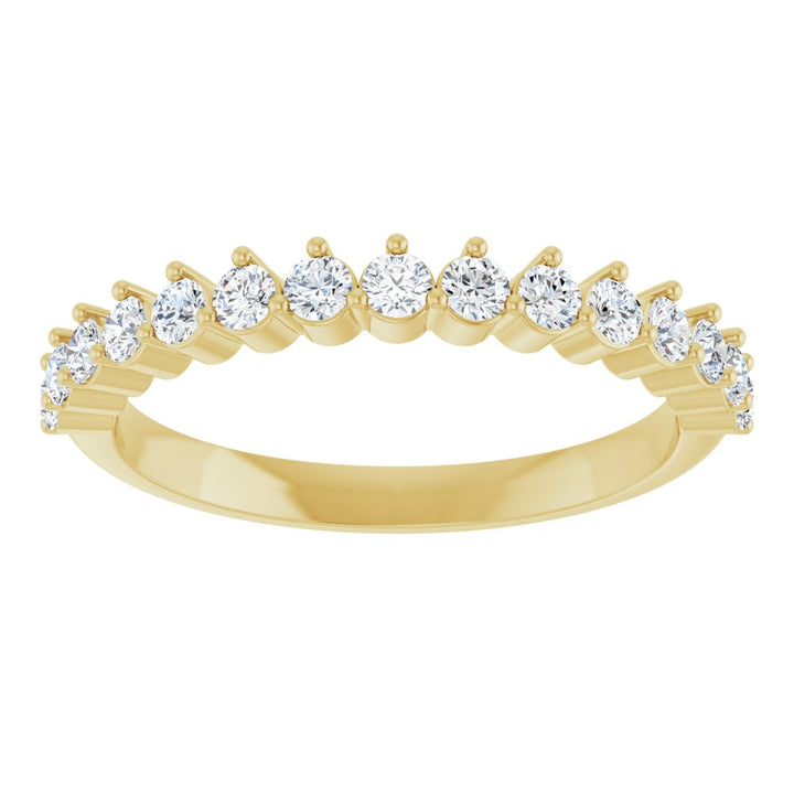 14K 3/8 CTW Diamond 3-Prong Anniversary Band