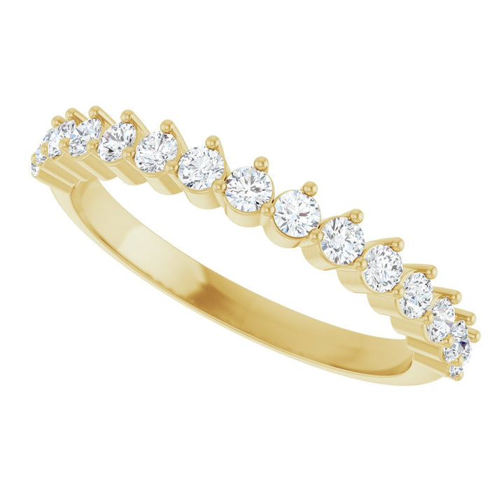 14K 3/8 CTW Diamond 3-Prong Anniversary Band