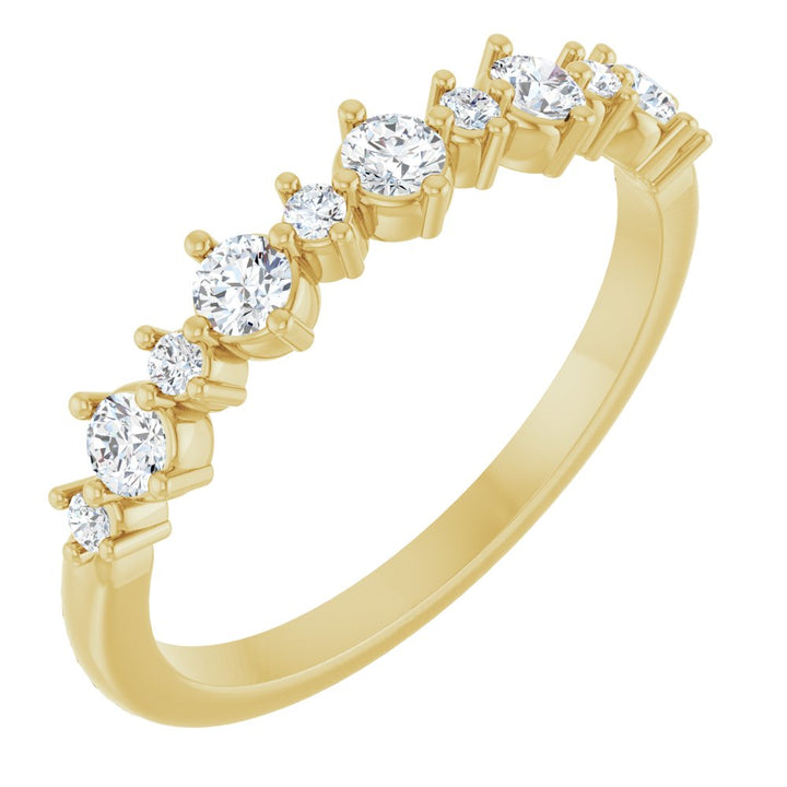 14K Alternating Diamond Anniversary Band