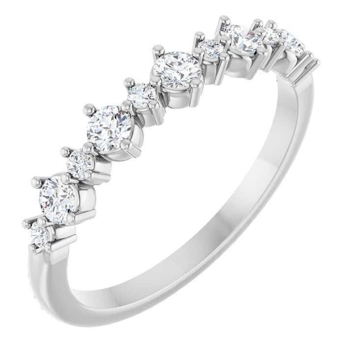 14K Alternating Diamond Anniversary Band