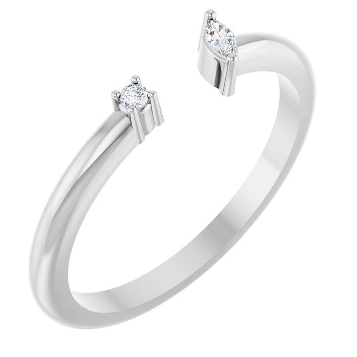 14K Marquise & Round Diamond Negative Space Ring