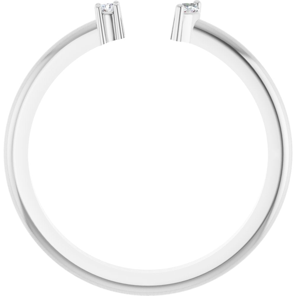 14K Marquise & Round Diamond Negative Space Ring