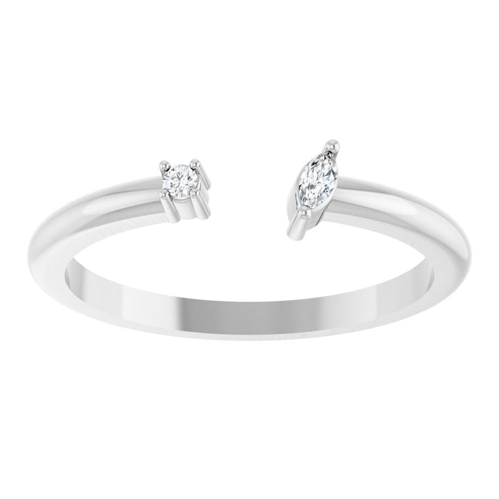 14K Marquise & Round Diamond Negative Space Ring