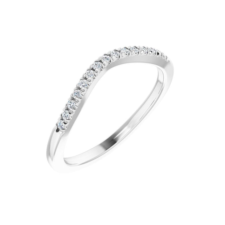 14K Diamond French-Set Contour Band